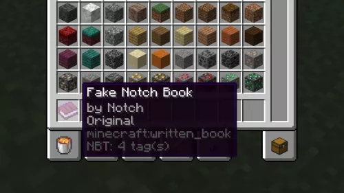 A book modified with .author to look like it was made by Notch.