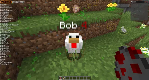 Bob the chicken demonstrating the "Filter named" setting